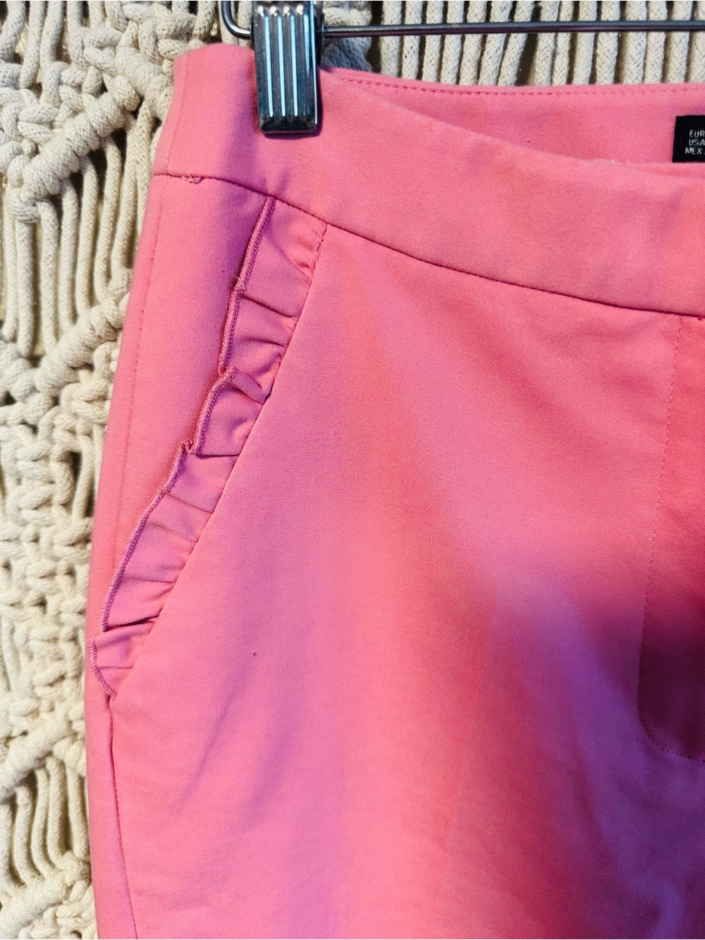 Women’s Zara Pink Ruffle Pocket pants